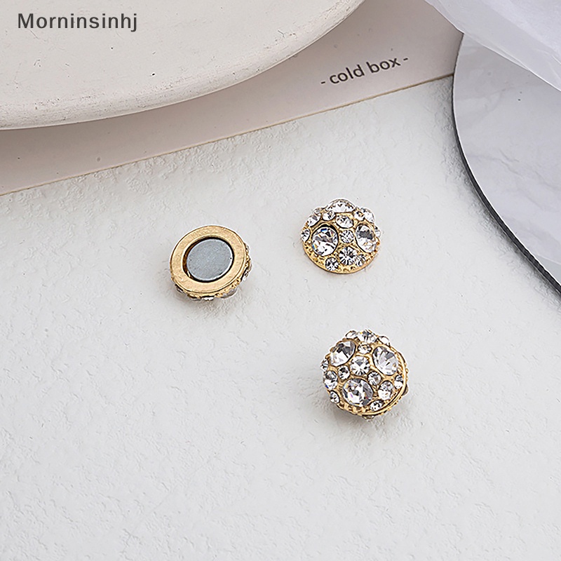 Mornin 1PC/1pasang Kreatif Elegan Pink Zirkon Kristal Telinga Stud Magnet Kuat Tanpa Lubang Telinga Klip Anting Untuk Wanita Perhiasan Hadiah id