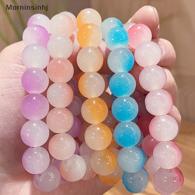 Mornin Gradual Color Beaded Bracelet Lover Girl Lilit Jarinya Lembut Dan Secara Bertahap Berubah Warna Bola Gelang Hadiah id