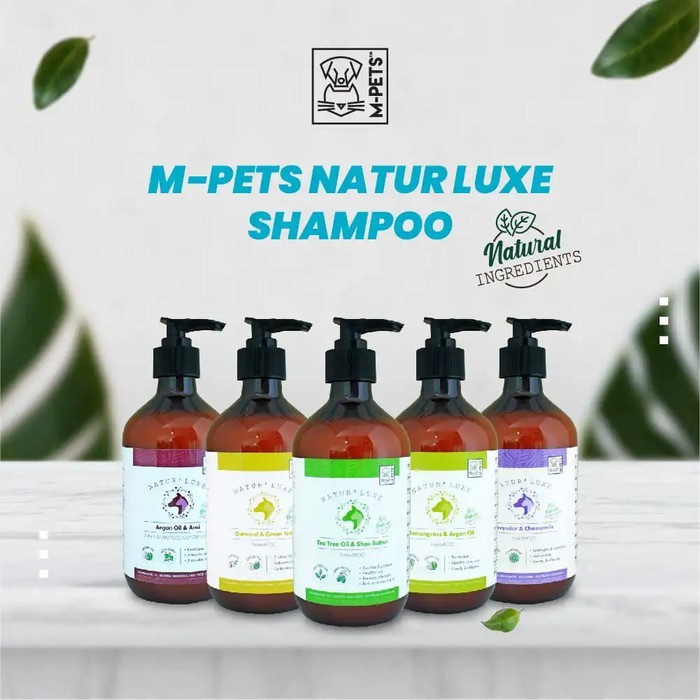 M-PETS Naturluxe Shampoo Oatmeal &amp; Green Tea 500ML / Sampo Hewan