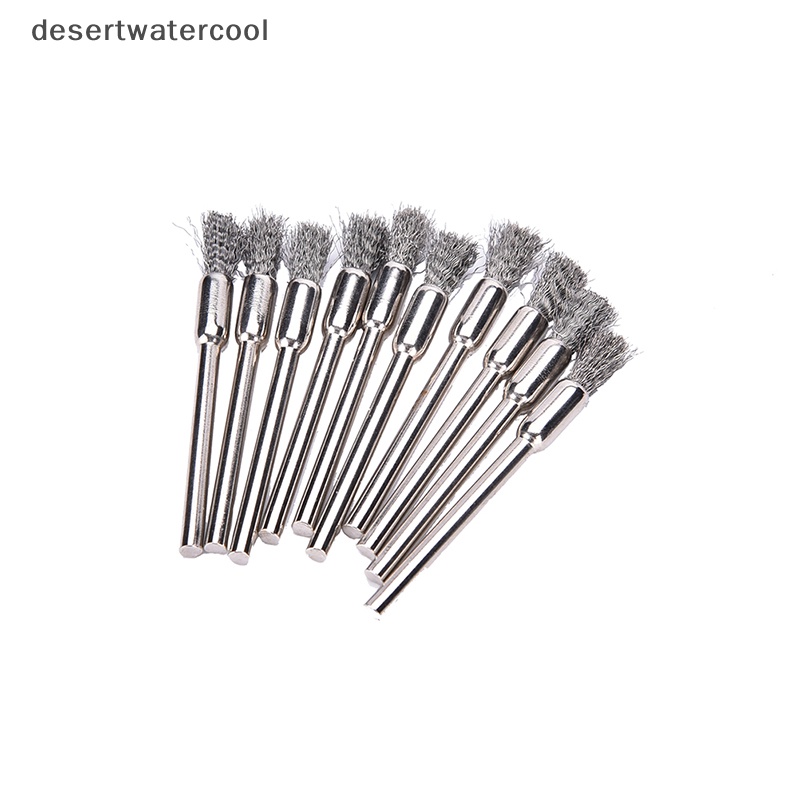 Deid New 10pc Sikat Kawat Mini Brushes Cup Wheel Untuk Gerinda Atau Bor 3x5mm Martijn