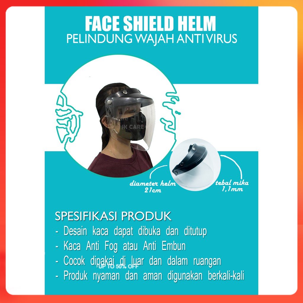 COD FACE SHIELD HELM PELINDUNG WAJAH / FACE SHIELD APD / HELM FACE SHIELD MUKA
