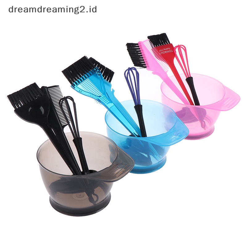 (drea) Pewarna Rambut Warna Brush Bowl Set Dengan Tutup Telinga Pewarna Mixer Hairstyle Accessorie //