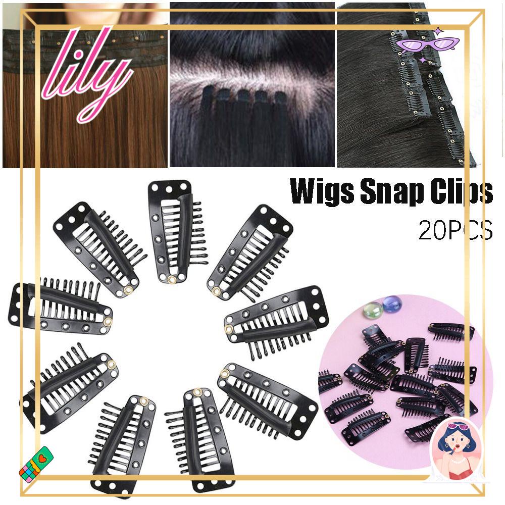 Lily 20Pcs Wig Snap Klip Aksesoris Tahan Lama Styling Rambut Pin Logam