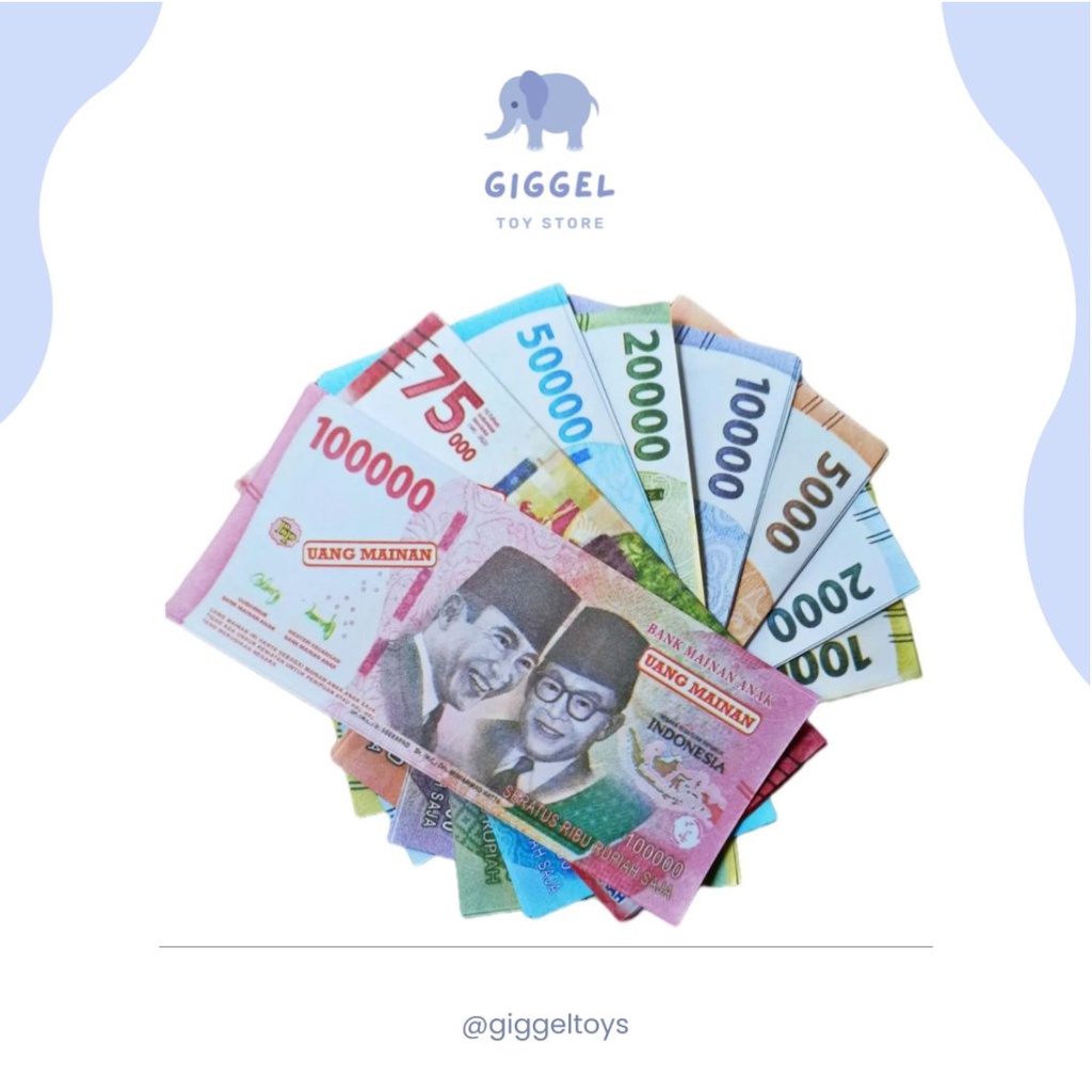 [ Giggel ] Uang Mainan Isi 25 Lembar / Uang Mainan Versi Terbaru 2022