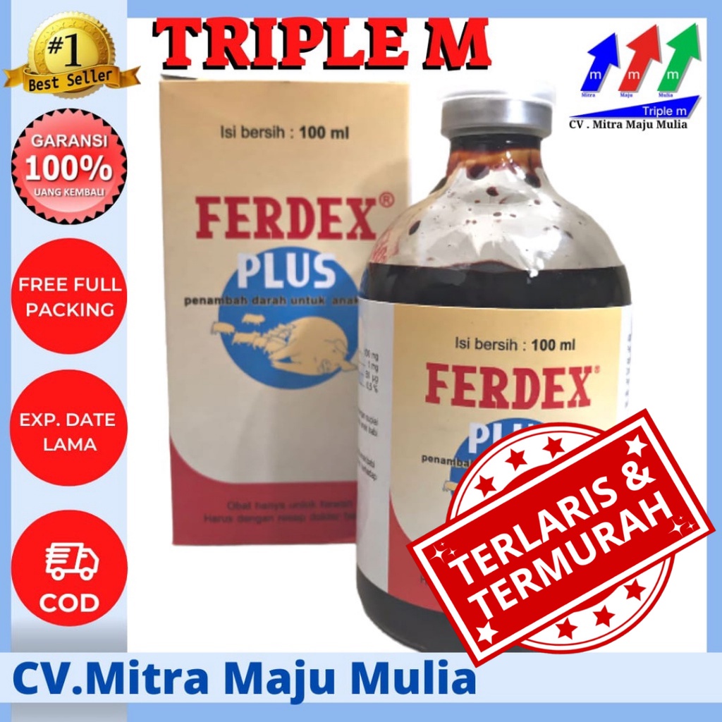 FERDEX PLUS 100 ml Penambah Darah Anak Babi Zat Besi Hewan Ternak Penguat Stamina