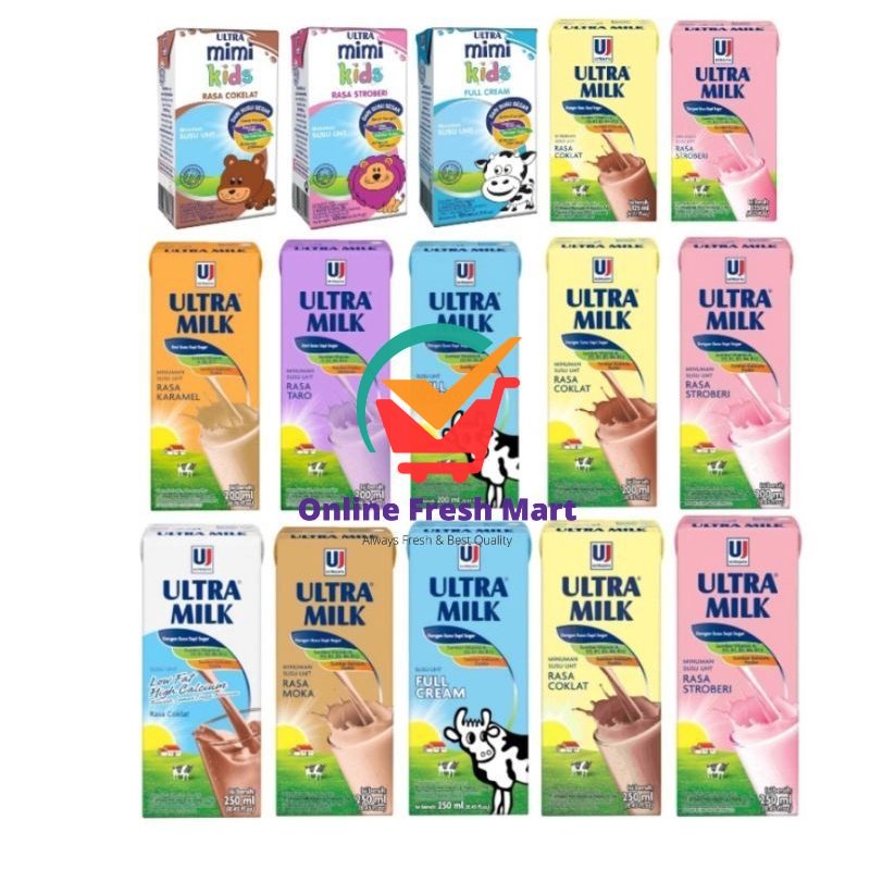 

ULTRA MILK Aneka Susu UHT Stroberi Cokelat Full cream low fat taro moka caramel mimi - Online Fresh Mart Denpasar