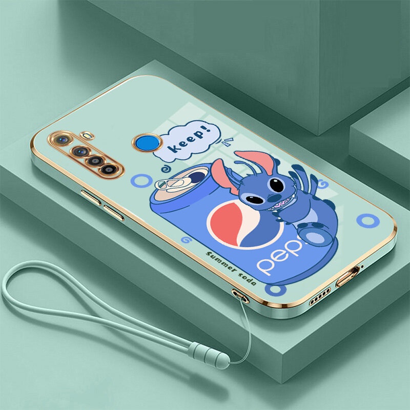 【Free Lanyard】Casing For Infinix Hot 12 Play Note 8 10 Pro 10 Lite 11 12 G88 Smart 4 4C 5 6 Plus Summer New Design 2023 Pepsi Cola Cute Anime Cartoon Phone Case Stitch Soft TPU Plating Shockproof Back Cover