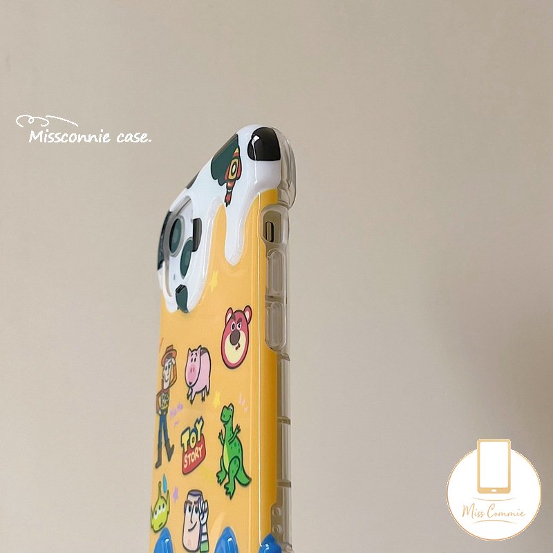 IPHONE Fashion Leopard 3D Ice Cream Case Kompatibel Untuk Iphone11 14 13 12 Pro Max XR X 7 8 Plus XS Max 7Plus Kartun Lucu Toy Story Buzz Lightyear Strawberry Bear Manyo Soft Cover