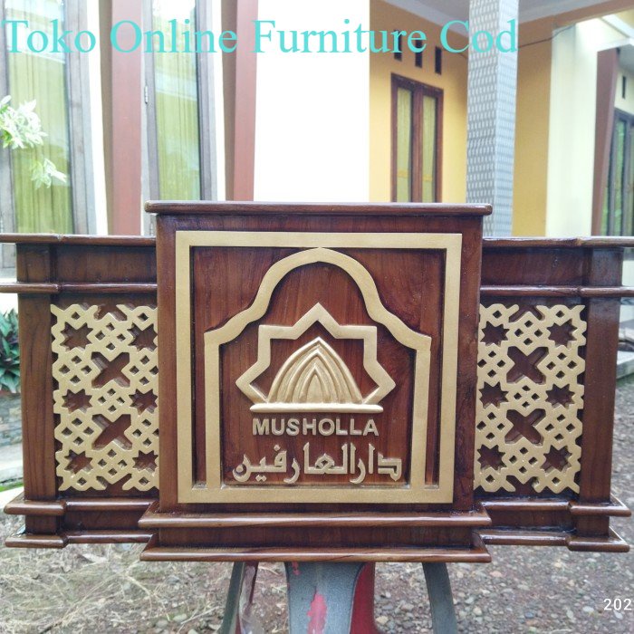 meja majelis mimbar duduk dengan nama - podium duduk - mimbar kayu termurah