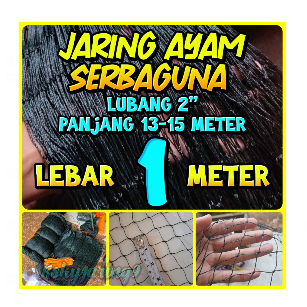 Jaring Ayam Lubang 2 cm Lebar 1 Meter / Jaring Pagar Ayam / Jaring Kandang Ayam / Jaring Pagar Kebun