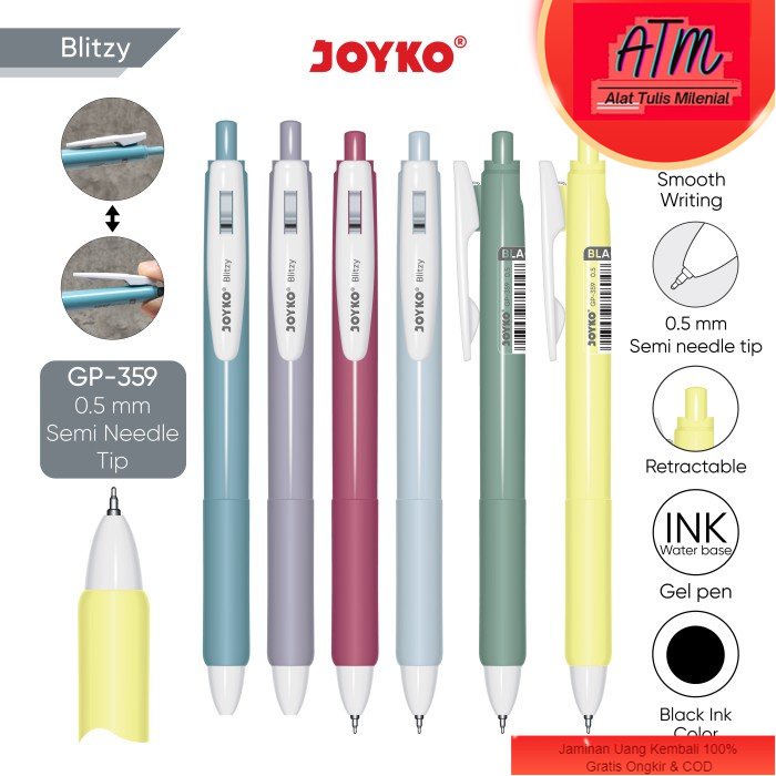 

Gel Pen Pulpen Pena Joyko GP-359 Blitzy Gel 0.5 mm