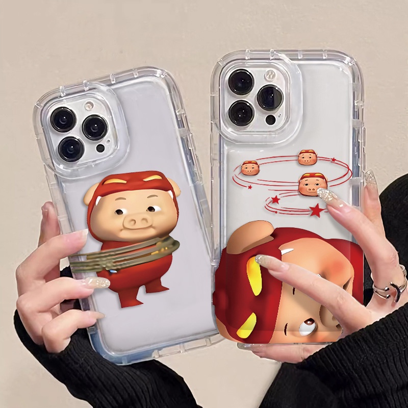 IPHONE Cute Couple Pigs Soft Phone Case Kompatibel Untuk Iphone14 13 11 12 Pro XS Max X XR 7 +8 Plus Casing Silikon TPU Shockproof Cover