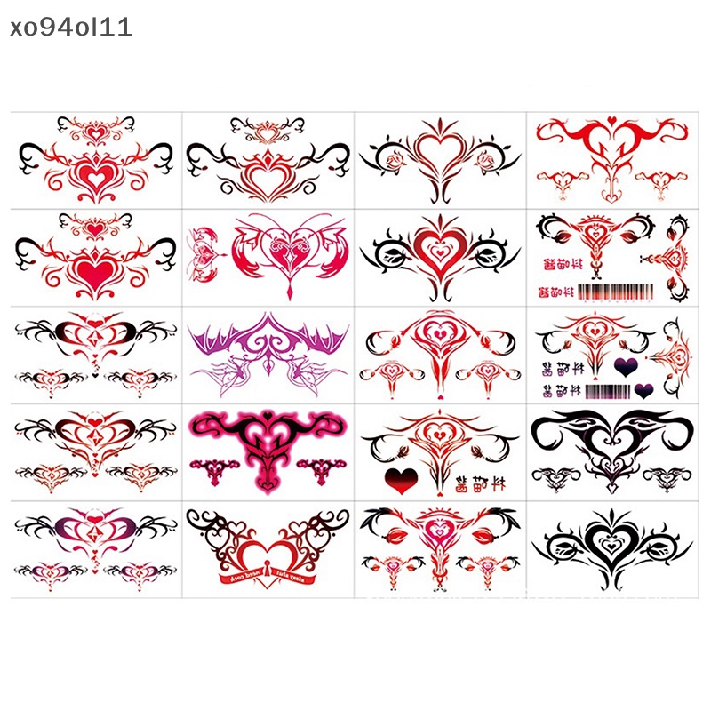 Xo 10/20pcs Tatoo Sex Tato Temporer Tahan Air Rahim Tato Palsu Stiker OL