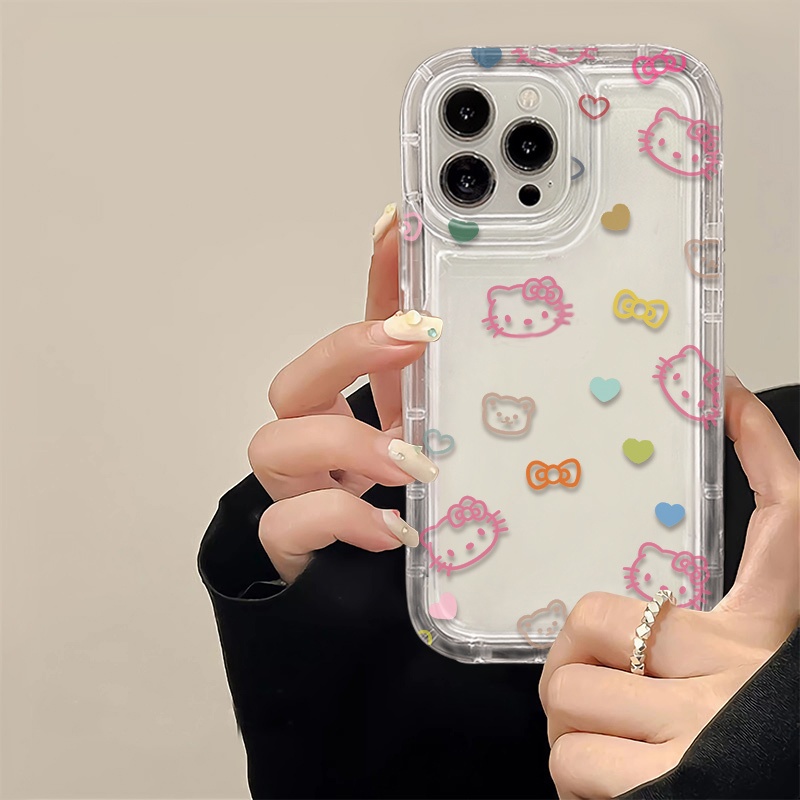 IPHONE Casing Ponsel Lembut Kucing Lucu Kompatibel Untuk Iphone14 13 11 12 Pro XS Max X Xr7 +8 Plus Casing TPU Silikon Shockproof Cover