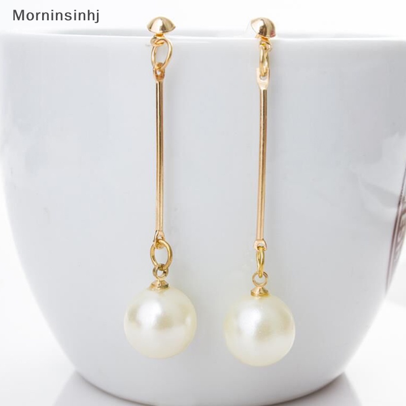 Mornin 1pasang Anting Drop Mutiara Simulasi Rumbai Panjang Untuk Wanita Hadiah Perhiasan Korea Warna Emas Pendientes Jewelry id