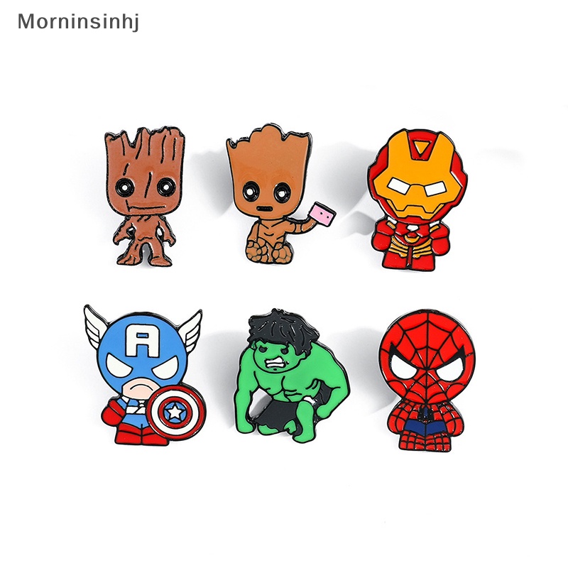 Mornin Disney Movie Avengers Iron Man Scarlet Witch Button Bros Superhero Captain America Enamel Kerah Pin Groot Spiderman Badge id