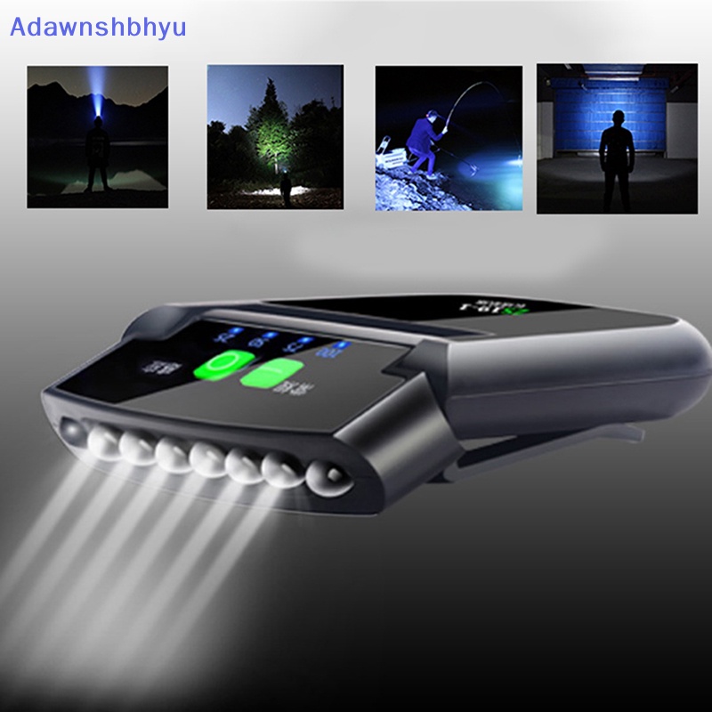 Adhyu LED Headlight Rechargeable Cap Clip Light Lampu Induksi Untuk Outdoors Camping ID