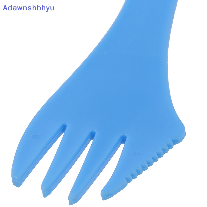 Adhyu 1pc 3in1 Sendok Garpu Cutter Travel Camping Hiking Piknik Peralatan Plastik Spork ID