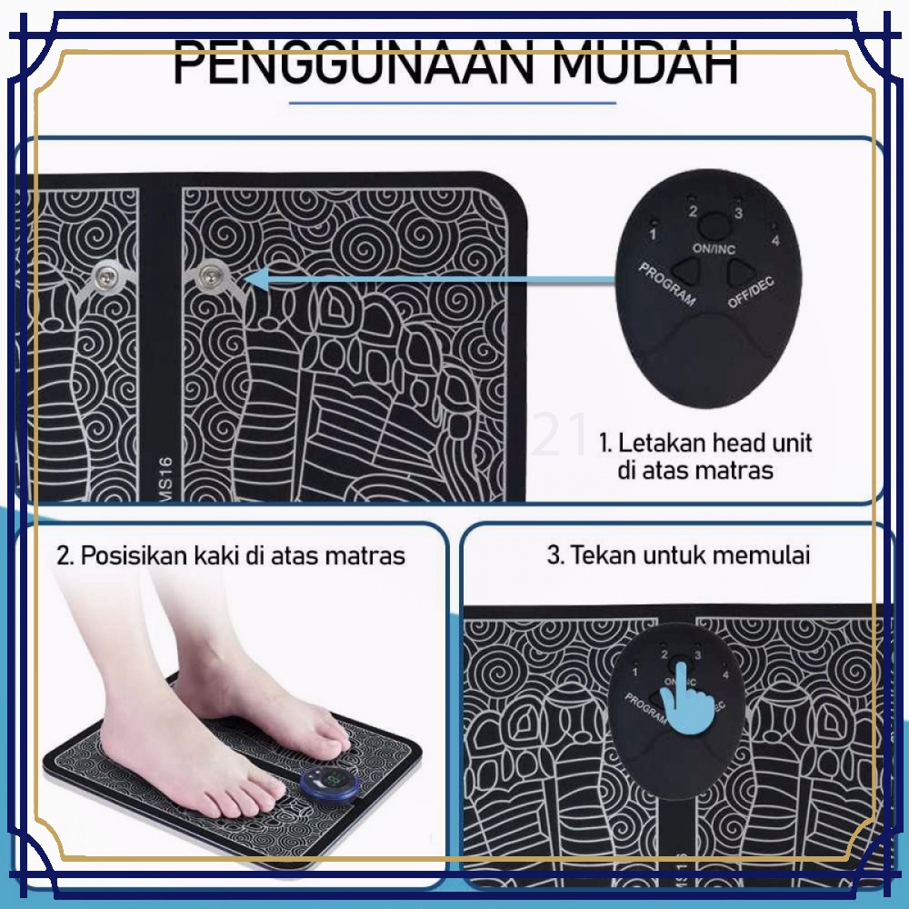 Pemijat Kaki Elektrik Pulse EMS Massager Versi Baterai -HL658