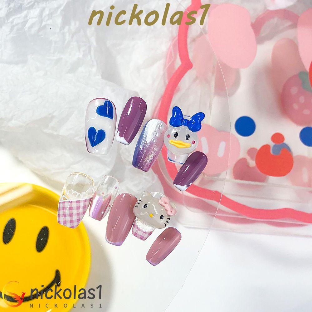 Nickolas1 Perhiasan Nail Art Warna Kartun Kelinci Bebek Beruang Jepang DIY Ornamen