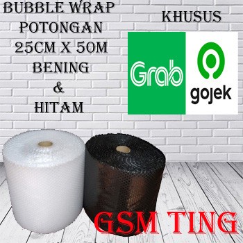 

Bongkar Gudang BUBBLE WRAP WARAN HITAM UKURAN 25CM X 50M MULIA PACK - hitam polos