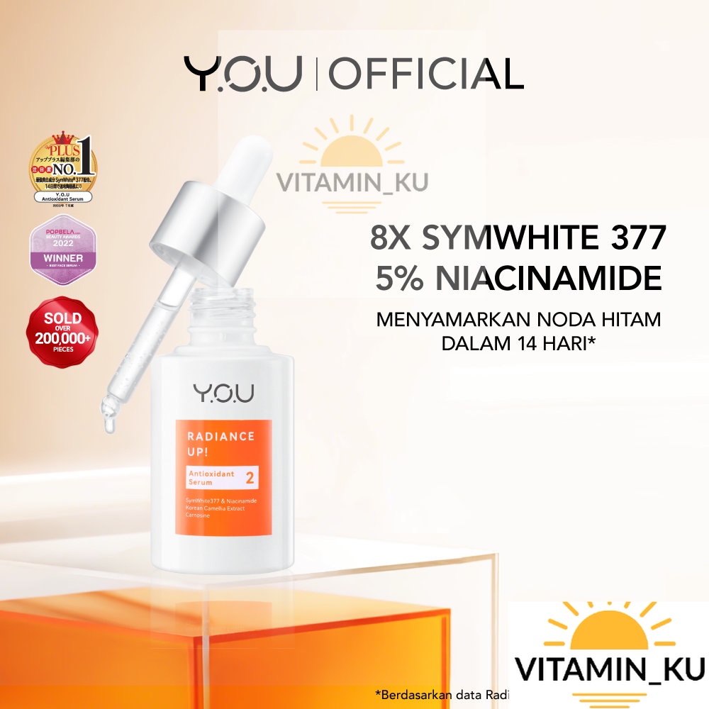 YOU 8× SymWhite 377 Radiance Up! Brightening Serum with Niacinamide Vitamin C | Atasi Bekas Jerawat VITAMINKU
