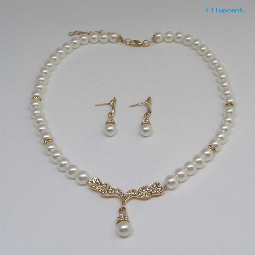 [LS] Set Perhiasan Ringan Bentuk Unik Bahan Alloy Set Kalung Anting Unik Untuk Pesta