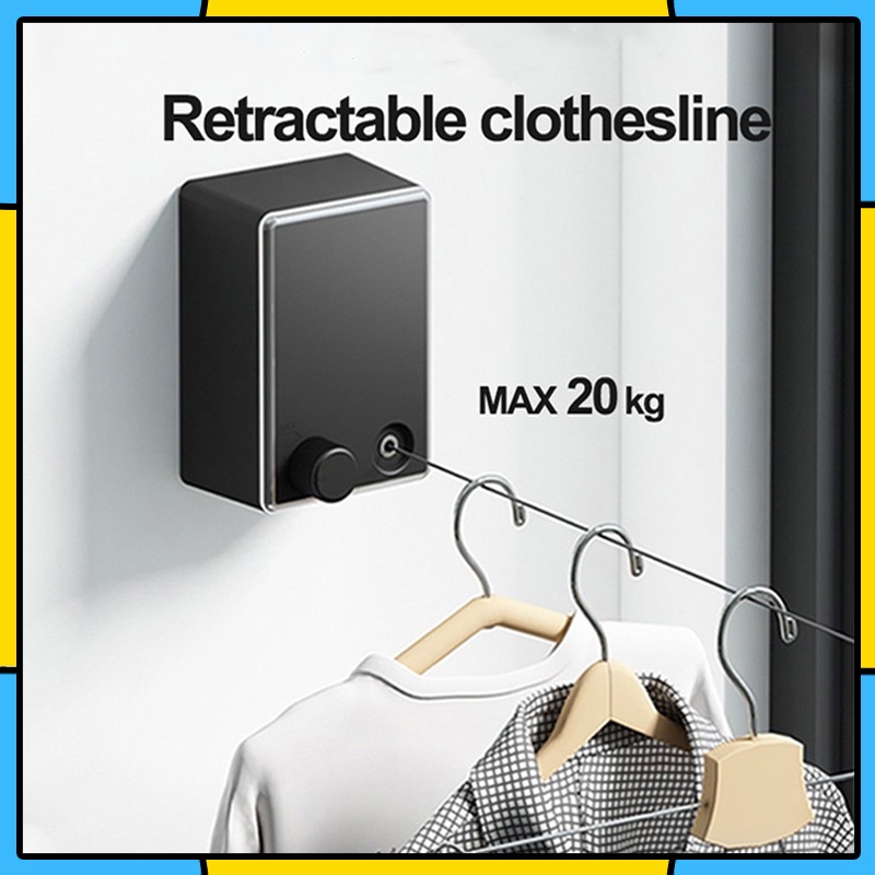 jemuran portabel / Jemuran Baju Portable Indoor Outdoor Retractable Tali Clothesline Bahan Stainless