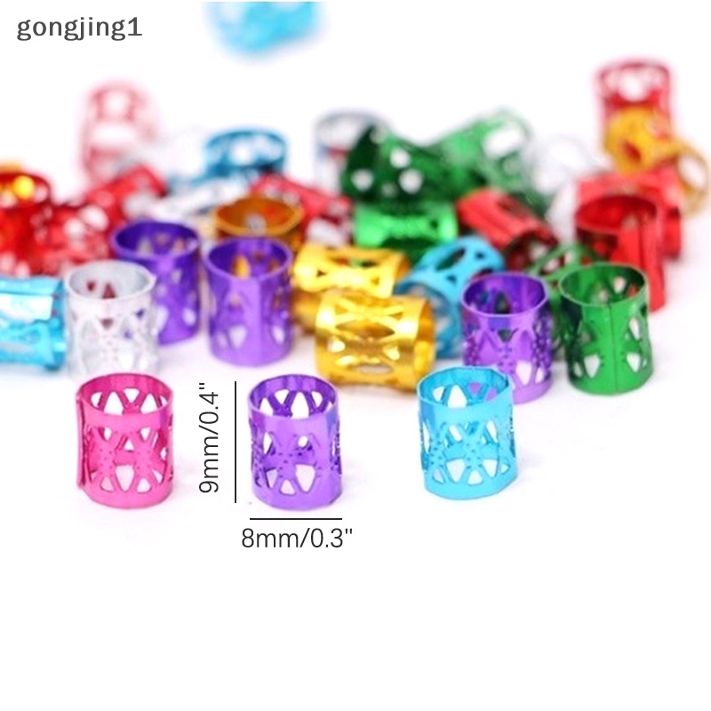 Ggg 100pcs Manik-Manik Adjustable Kepang Rambut Gimbal Beads Braid Rings Manset Klip Tabung ID