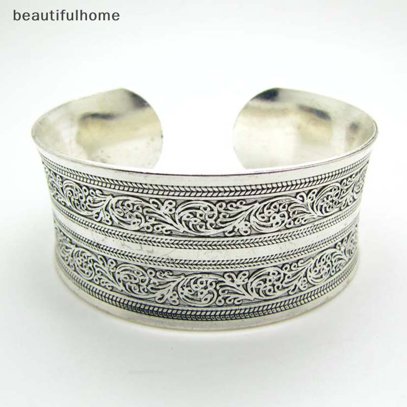 {Cantikrumah} Hot! Totem Bangle Cuff Bracelet Perak Tibet Tibet Baru.