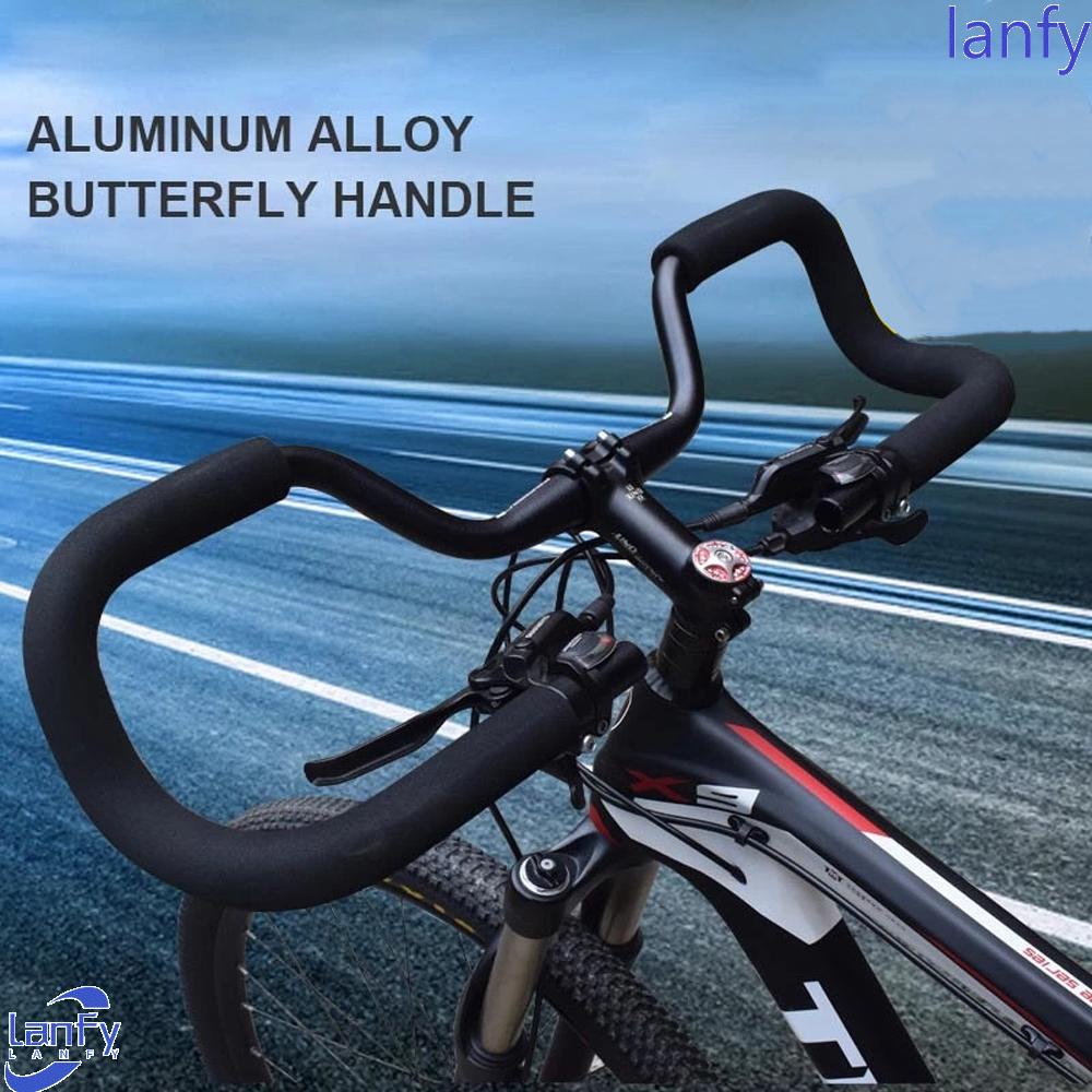 Lanfy Stang Sepeda Sepeda Naik Bersepeda Sepeda Gunung 580mm Dengan Penutup Aluminium Alloy 25.4mm Istirahat Stang