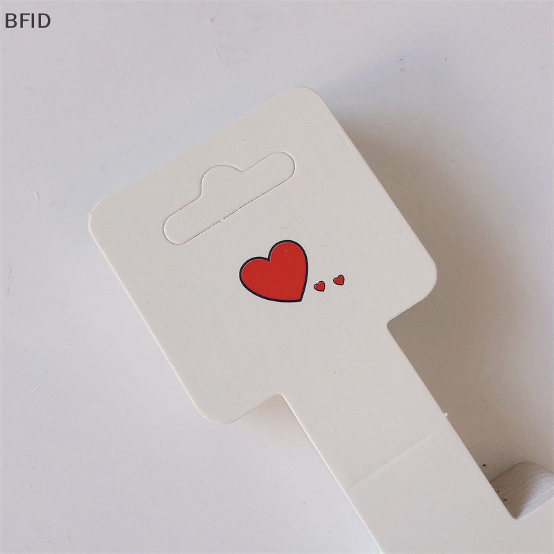 [BFID] 50pcs Kartu Packing Hati Gaya Sederhana Untuk Handmade Kalung Gelang Bando Hairband Kartu Display Eceran Tag Gantung Label [ID]