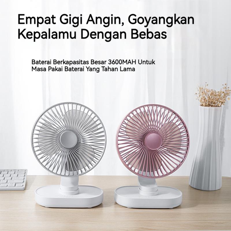 【COD】Kipas Angin Mini Meja Listrik/Kipas Angin Listrik/Kipas Angin Meja Portable Usb Cas 4000mAh/Kipas Angin Mini Portable/Kipas Angin Mini Baru Bisu USB Rechargeable Desk Fan