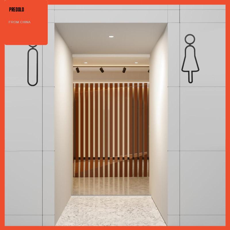 [Predolo] 2x Tanda Toilet Dinding Pintu Signage Dekorasi Modern Tanda Pintu Toilet Akrilik