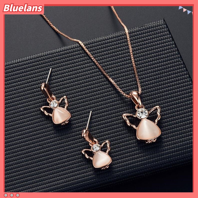 [BLS] Sayap Malaikat Set Perhiasan Kalung Anting Dua Potong Set Baru