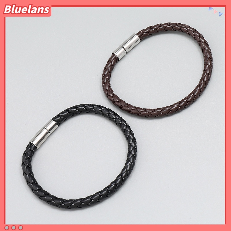 [BLS] Pu Braided Leather Bracelet Hand Decoration Gaya Korea Kasual Semua Pertandingan Perhiasan Siswa