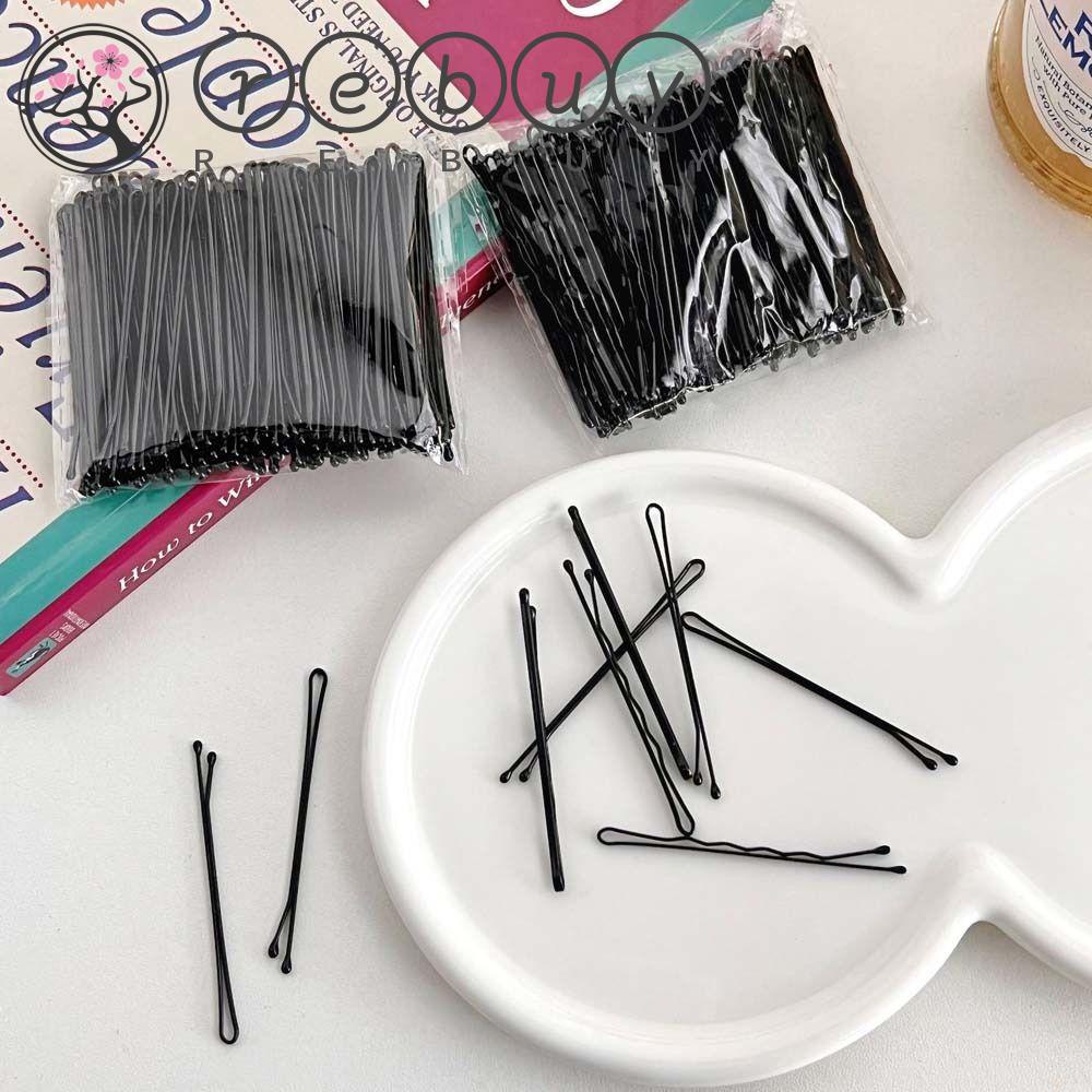 Rebuy 100pcs Hair Pin Flat Shaped Hair Salon Grips Alat Styling Rambut Tipe Gelombang Pin Rambut Tak Terlihat