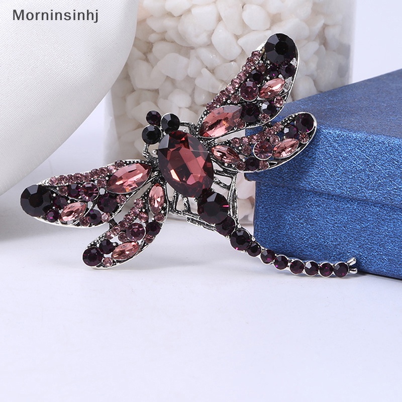 Mornin Kristal Vintage Capung Bros Untuk Wanita Fashion Serangga Brooch Pin Perhiasan id