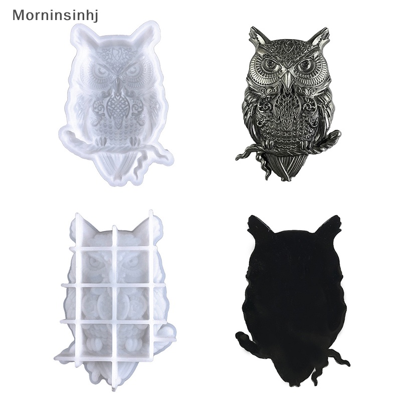 Mornin Owl Ornamen Epoxy Resin Cetakan DIY Hiasan Dinding Desktop Ornamen Setengah Tiga Dimensi Eagle Silicone Mold id