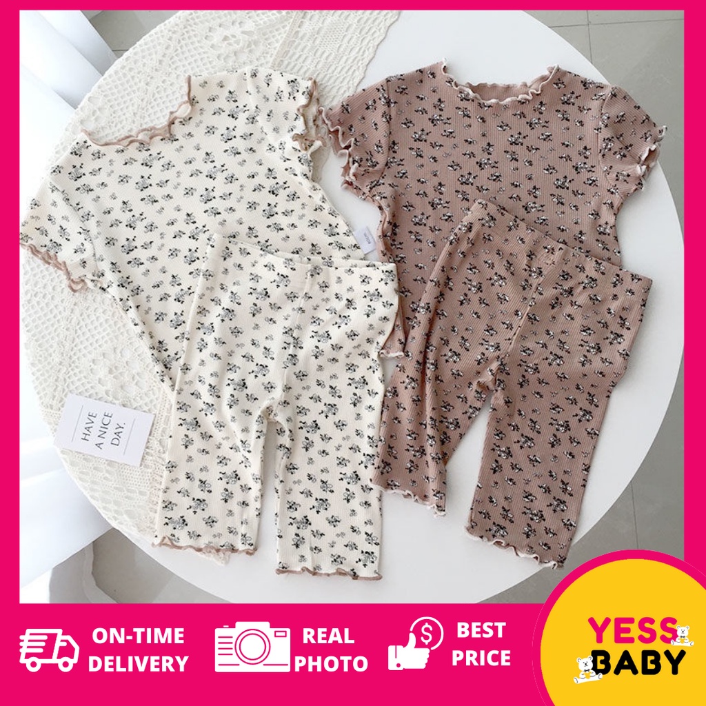 YESSBABY PIYAMA FLOWER 0-7tahun Piyama dua potong/pakaian kasual untuk anak/baju tidur anak/pakaian anak import