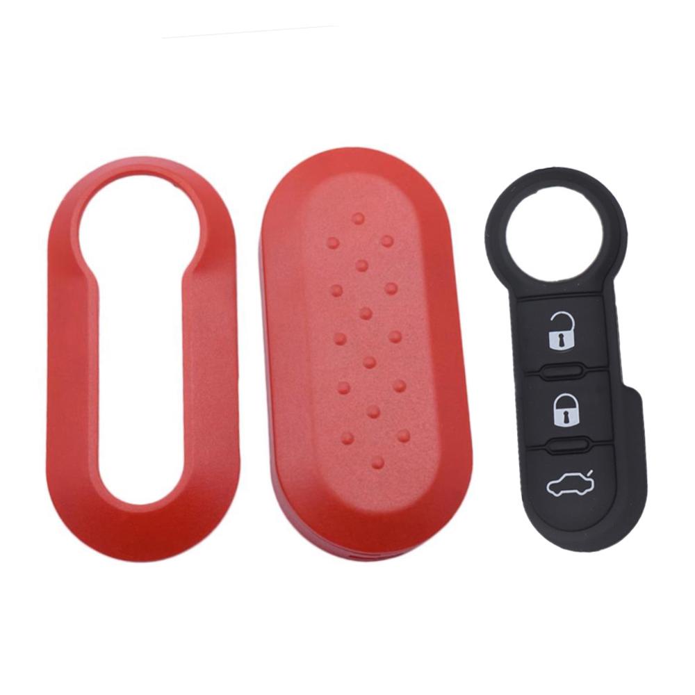 Openmall 3Pcs /set 3tombol Remote Dimodifikasi Flip Silica Kunci Mobil Shell Cover Blade Key Cover Case Untuk Fiat500Panda Punto Bravo D2X1