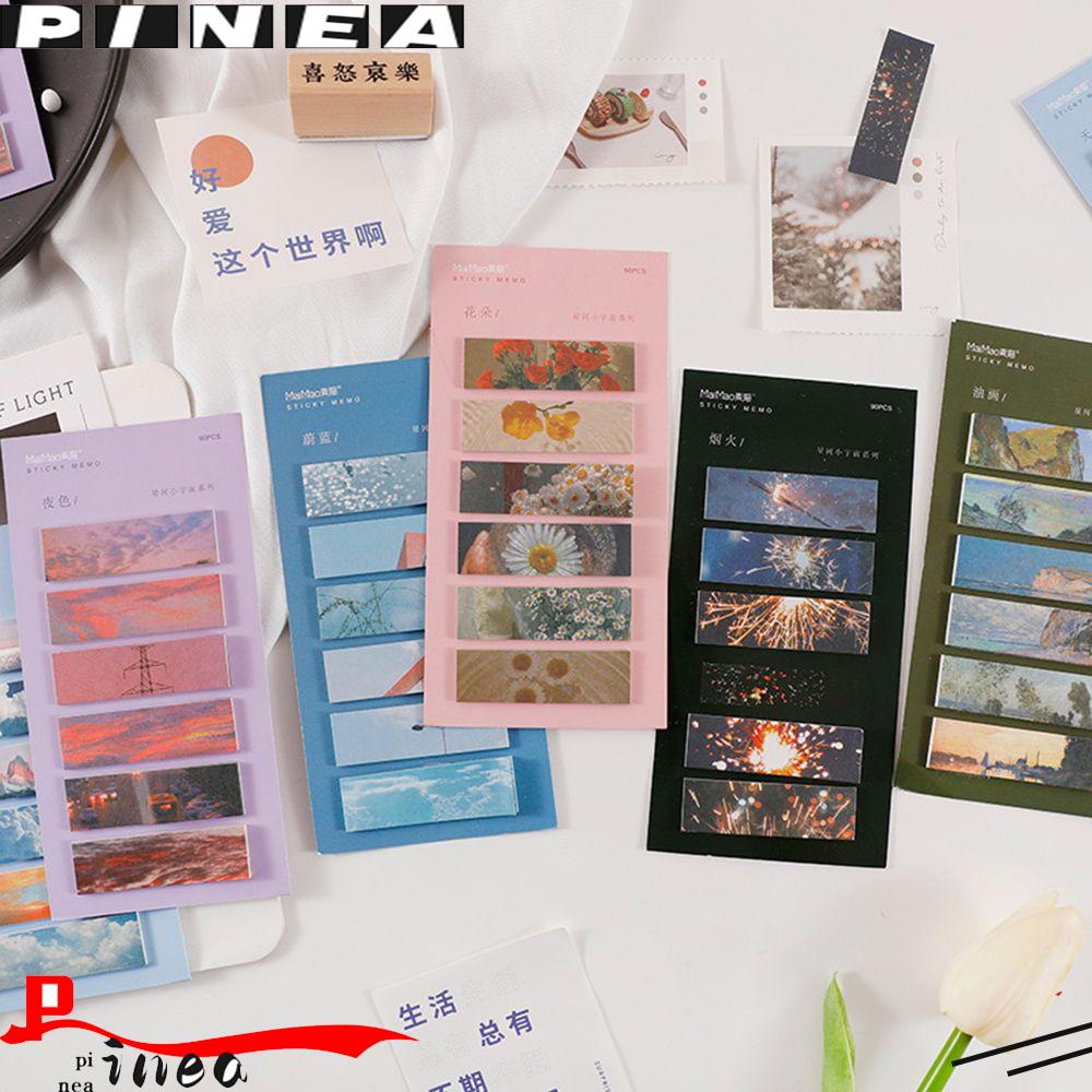 PINEAPPLE Nanas 100 /90PCS Indexes Sticky Notes Tab Penanda Lukisan Bunga Sunset Awan Stationary Stiker