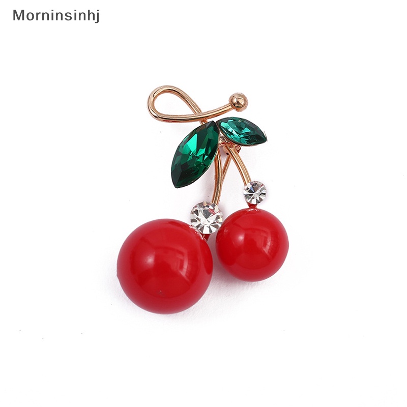 Mornin 1Pc Bros Buah Cherry Merah Bros Korsase Dekorasi Aksesoris Pin id Perempuan