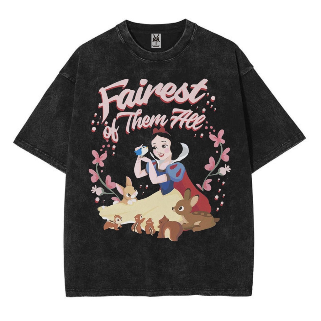 Kaos oversize snow white fairest disney washed washing vintage tee