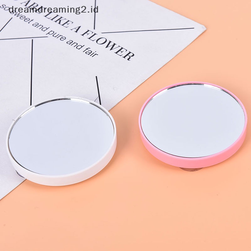 (drea) Cermin Bulat Kosmetik Pembesar Makeup Portable 5X 10X Dengan Dua Suction Cup //