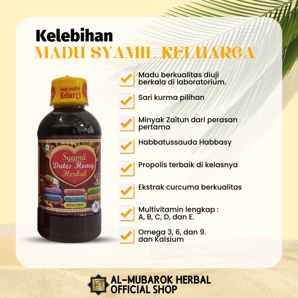 

Madu Syamil Madu Herbal Dates Honey Sari Kurma Penambah Nafsu Makan 200ml Madu Lengkap Keluarga Syaamil Dewasa Plus Kalsium Vitamin E Dengan Propolis Sari Kurma Minyak Zaitun Habbatussauda