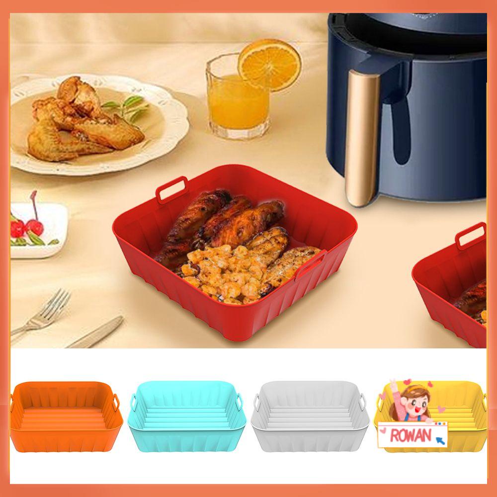 R-FLOWER Panci Silikon Persegi Lembut Masak Reusable AirFryer Aksesoris Baking Basket