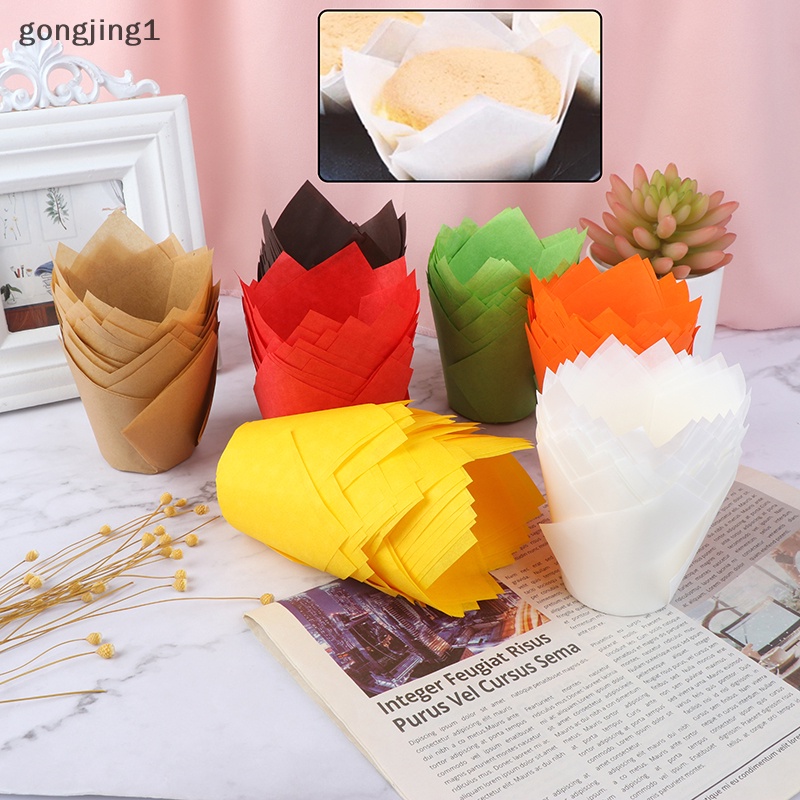 Ggg 50Pcs Cupcake Wrapper Liners Muffin Tulip Case Kue Kertas Baking Cup Decor ID