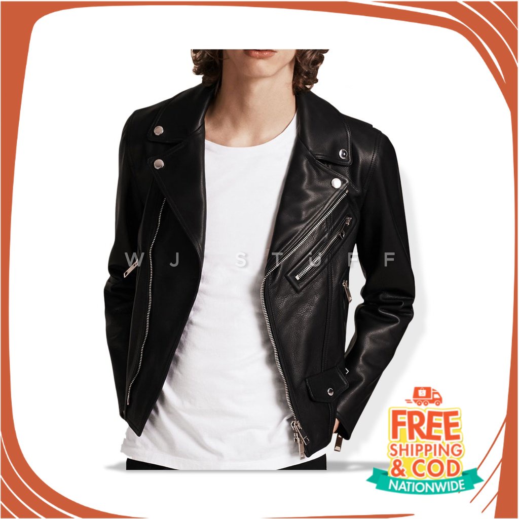 JAKET OOTD KONSER OOTD CAFE/ WJ Stuff - Jaket Kulit Pria Rock Style - Crop Mode