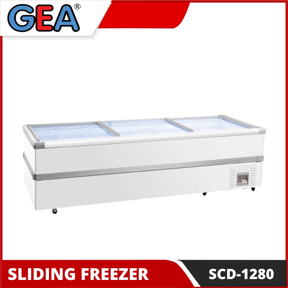 ISLAND FREEZER GEA SCD 1280 SLIDING GLASS FLAT 2 KOMPRESOR ORIGINAL